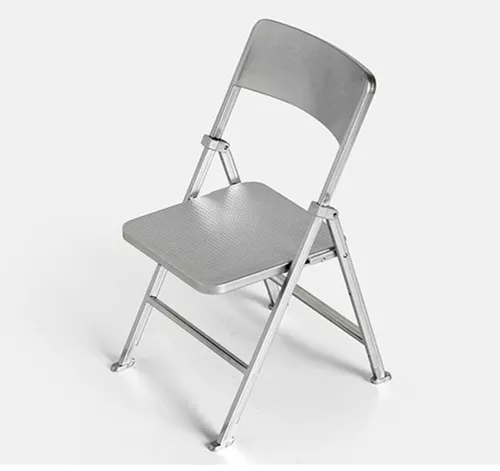1/6 Scale Mini FOLDING CHAIR -SILVER-