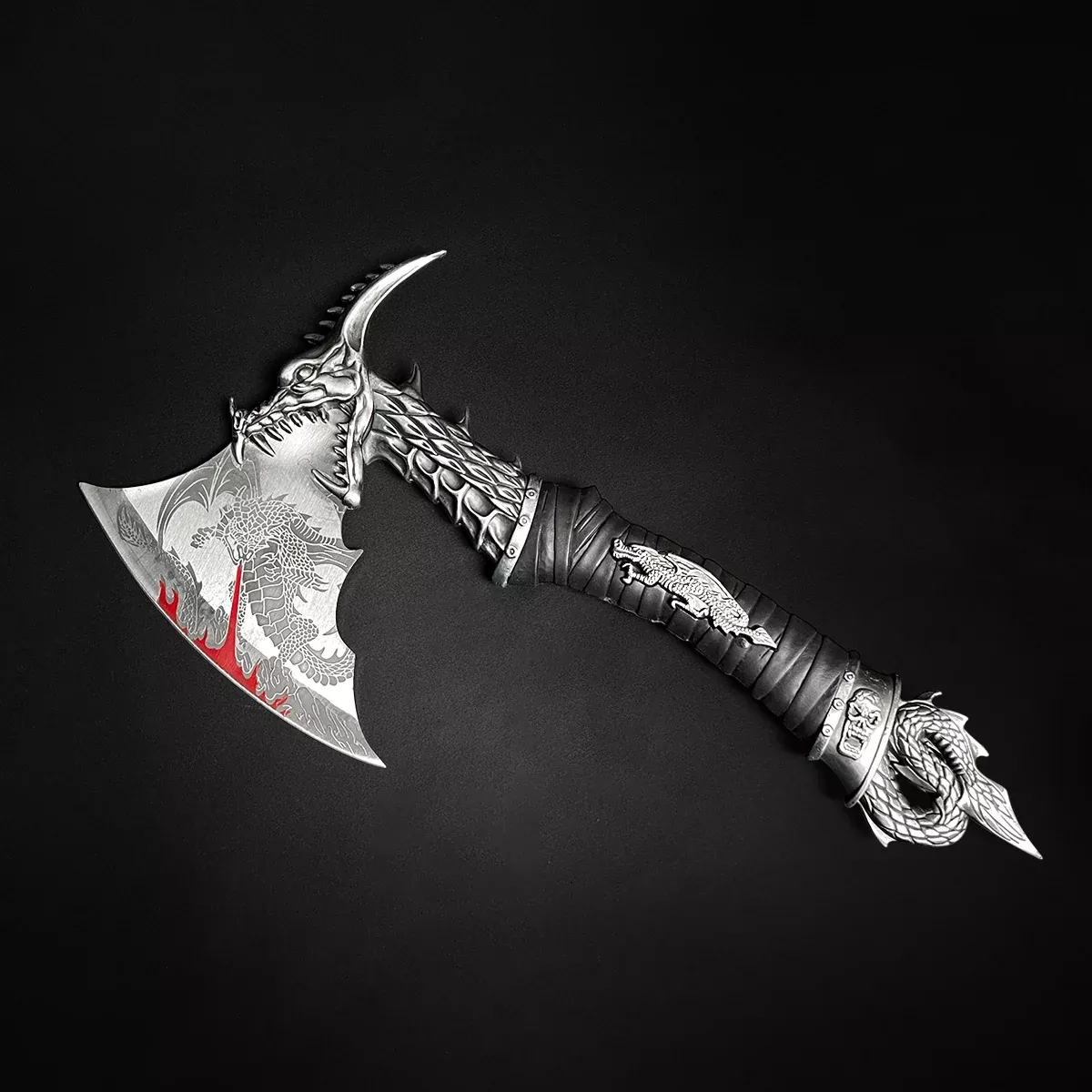 14″ Stainless Steel Fire Dragon Axe with stand