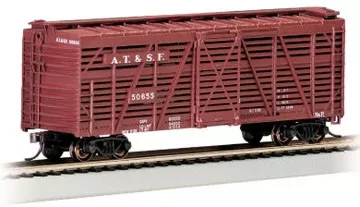 18502 HO Bachmann 40' Stock Car-Santa Fe(Brown)