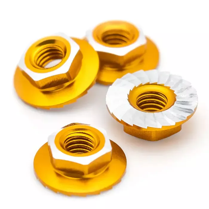 1UP8707017075 Lockdown M4 Wheel Nuts Gold (1UP Racing)