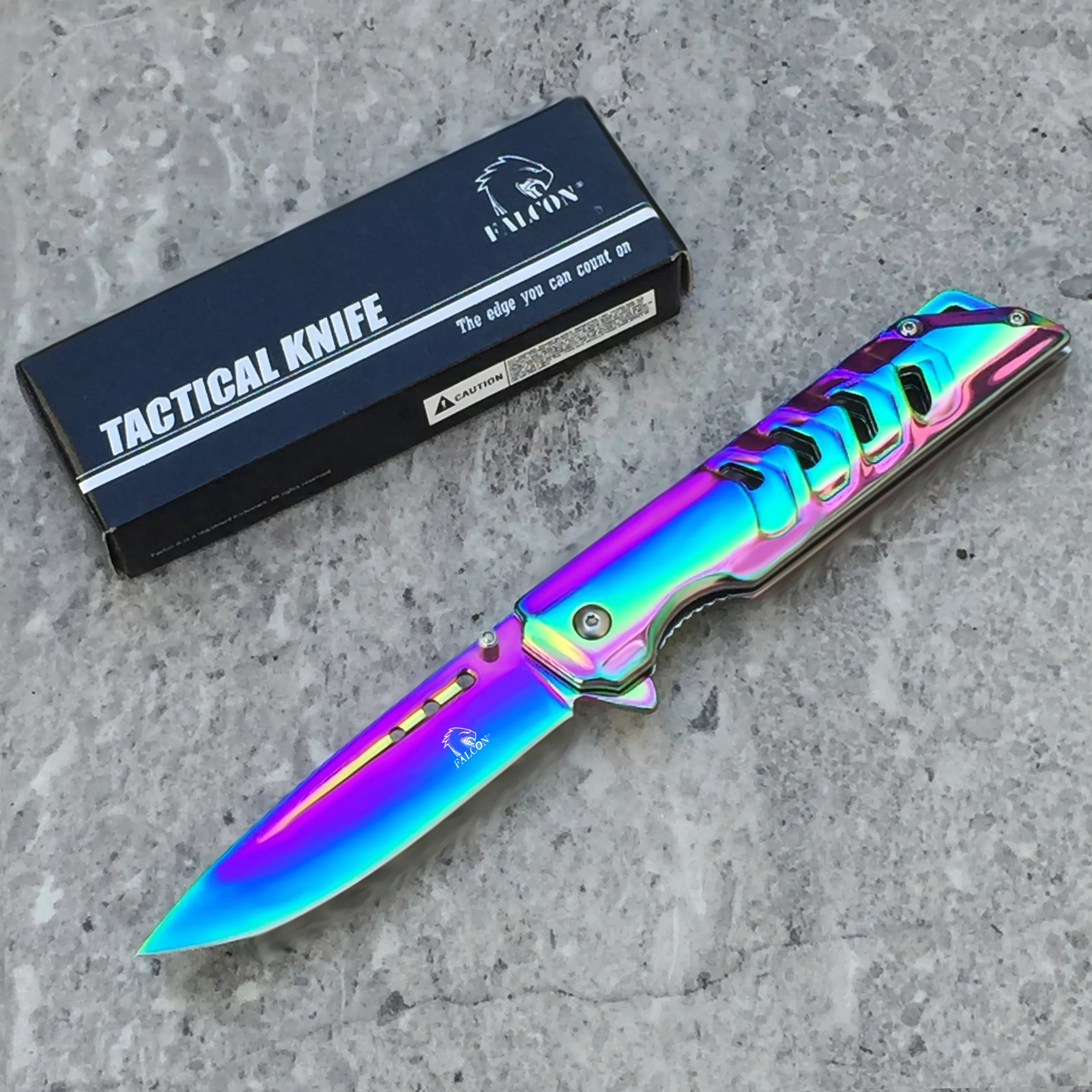 4" Rainbow Blade / Rainbow Handle / Assisted Knife