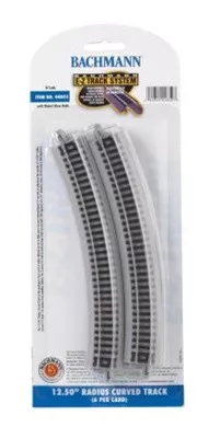 44852 Bachmann Industries N Scale 12.50" Radius Curved Track (6)