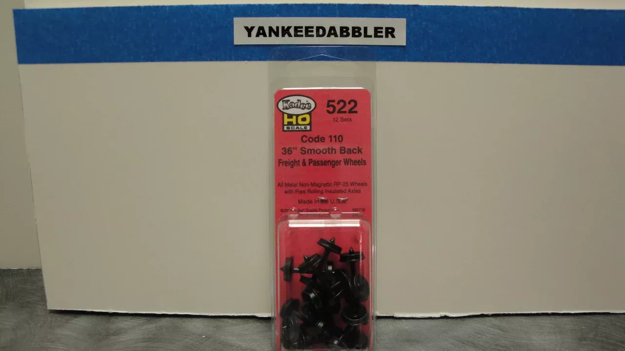 522 Kadee / 36" Diameter Smooth Back Code 110 "Standard" Wheelsets Package of 12(HO Scale) Part # 380-522