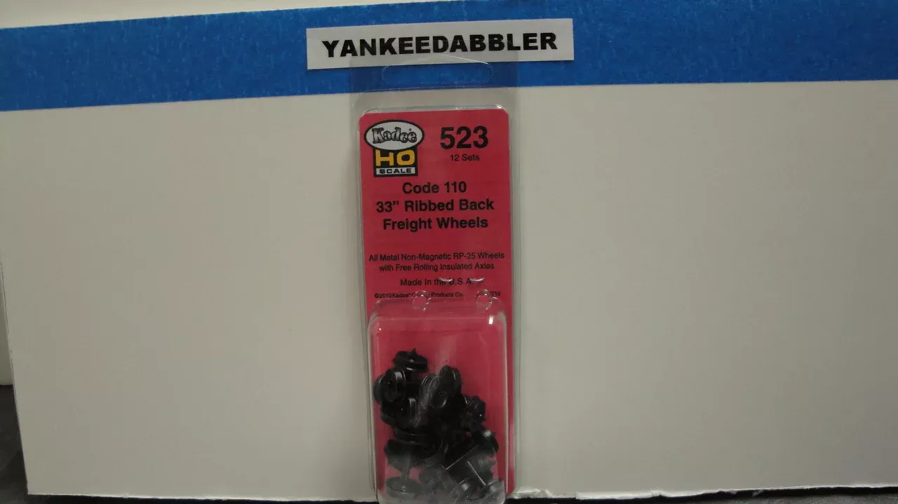 523 Kadee / 33" Diameter Ribbed Back Code 110 "Standard" Wheelsets Package of 12/(HO Scale) Part # 380-523