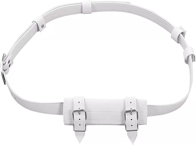 8″x8″ Leather Medieval Rapier Sword Frog White