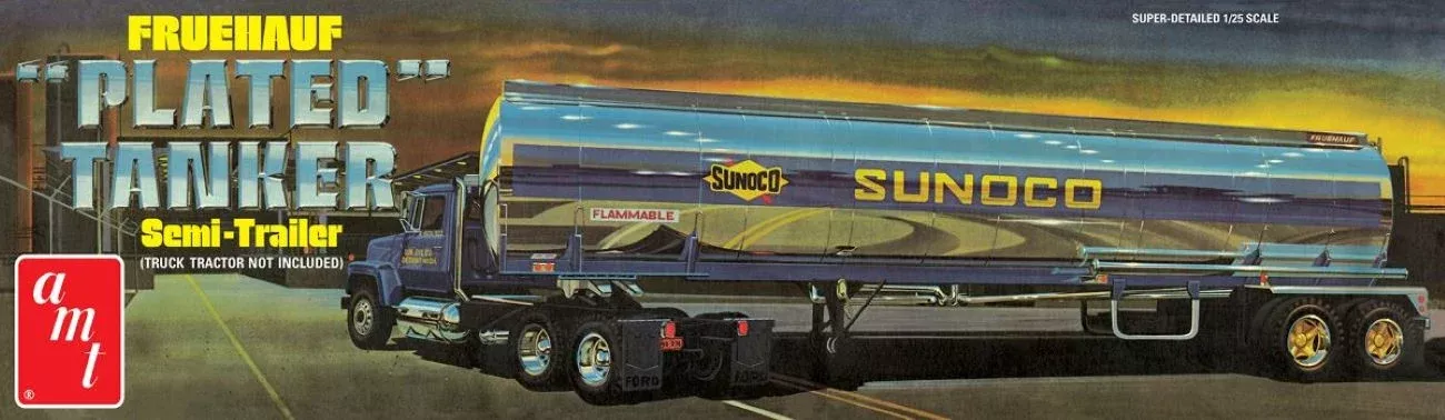 AMT Models 1239 1/25 Sunoco Fruehauf Plated Tanker Semi-Trailer