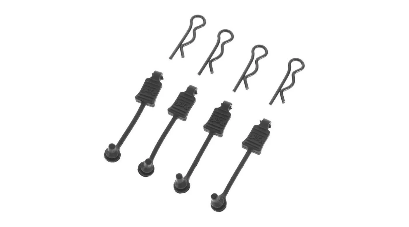 AR390178Black Body Clip Retainer 1/8 Scale (4) ARAC3447 (Arrma)