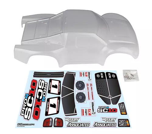 ASC25859Team Associated Pro4 SC10 Contender Body (Clear) (Team Associated)