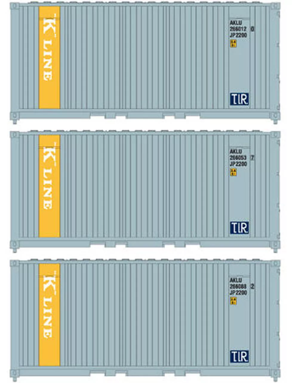 Athearn 17695 N 20' Corrugated Container KLINE 3pk