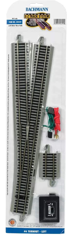 Bachmann 44559 E-Z Track HO Nickel Silver 6 LH TURNOUT…