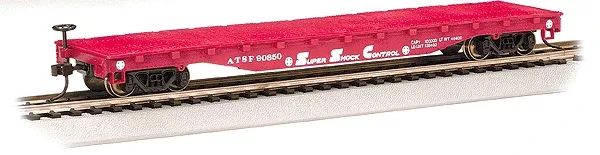 Bachmann HO 17302 52' Flat Car, Santa Fe (Super Shock Control) #90850