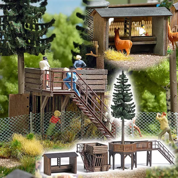 Busch 1588 HO Scale Observation Platforms & Feeding Shelter -- Kit