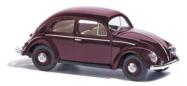 Busch HO 52901 1952 Volkswagen Beetle with Pretzel-Split Rear Window, Red