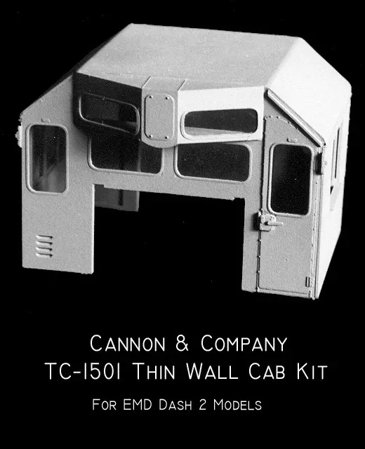 Cannon & Company Diesel Components HO Scale TC-1501 'Thinwall' EMD Dash 2 Cab Kit