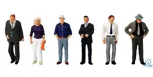 Car Salesman with Shoppers HO Scale Figures