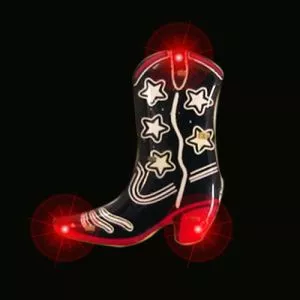 Cowboy Boot Flashing Pin Body Lights