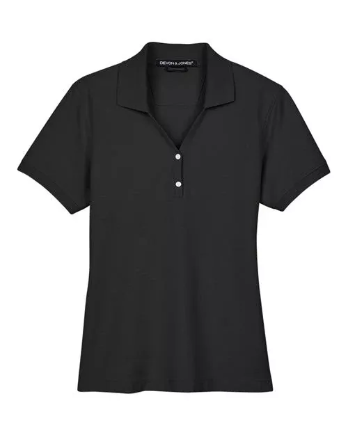 Devon & Jones D100W Ladies’ Pima Piqu Y-Collar Polo