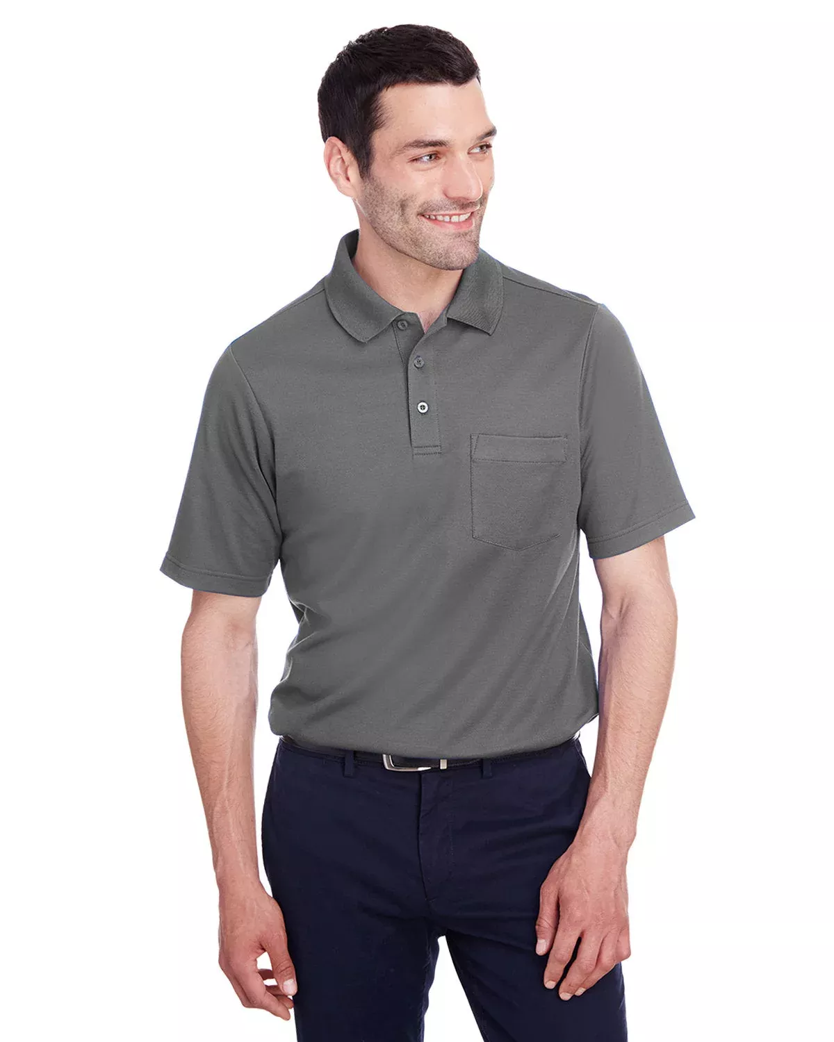 Devon & Jones DG20P Men’s CrownLux Performance Plaited Polo with Pocket