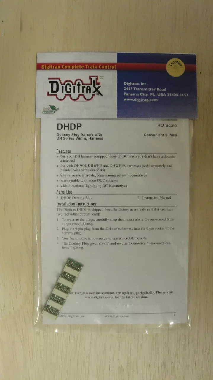 DHDP Digitrax / DC Dummy Plugs 5/(Scale = HO)Part # 245-DHDP