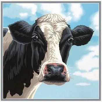 Dimensions Puzzles 91731 Cow Paint by Number (11″x11″)
