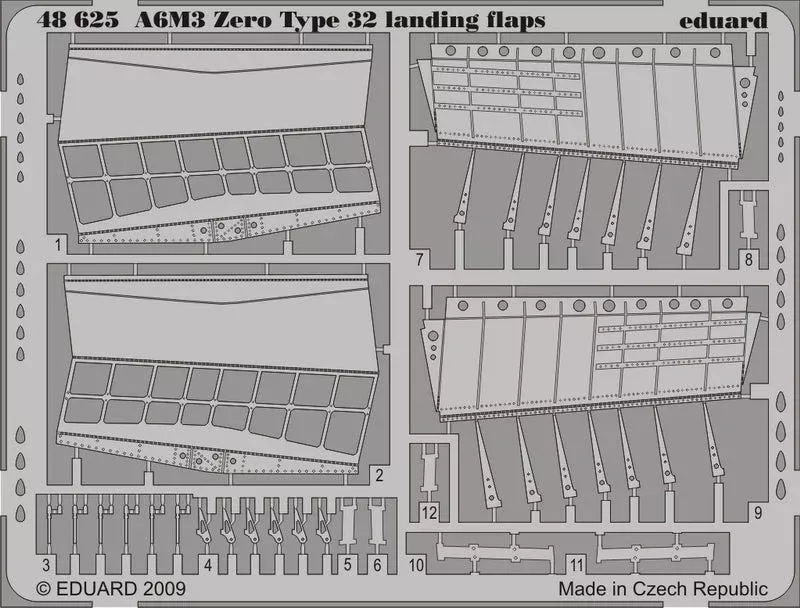 Eduard 48625 1/48 Aircraft- A6M3 Zero Type 32 Landing Flaps for HSG