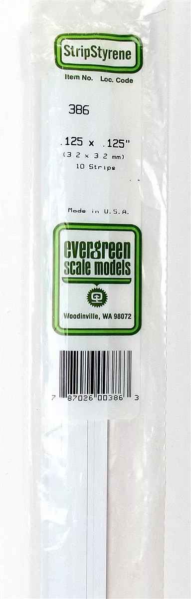 Evergreen Scale Models 384 24" Strip Pack .100" x .625" (4)