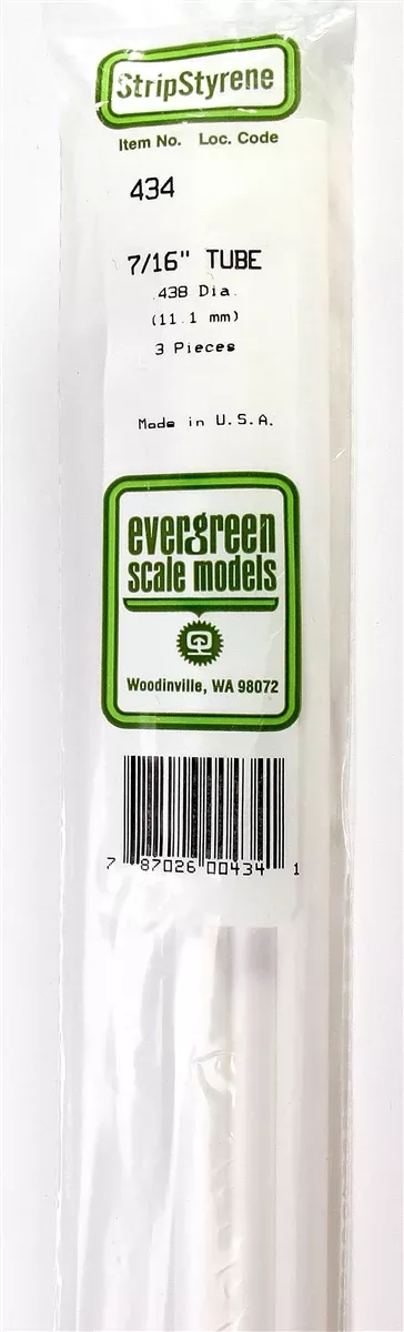 Evergreen Scale Models 436 .500" Round Tubing (3)