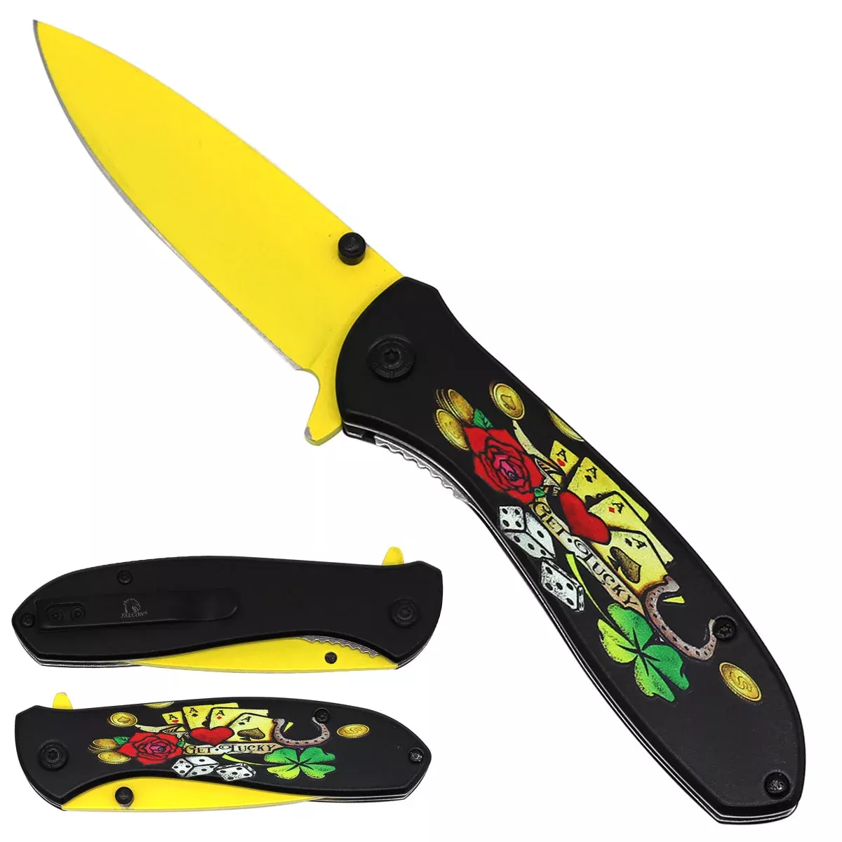 Falcon 3D Handle Spring Assisted Pocket Knife