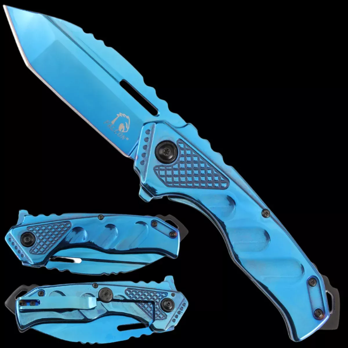 Falcon EDC Spring Assisted Knife – Blue
