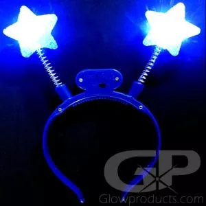 Flashing LED Head Boppers - Blue Star