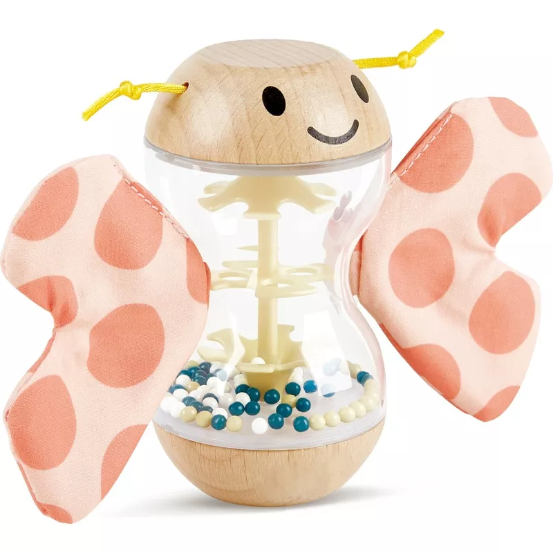 Hape: Rainmaker Robert – Soft Peach Colored Baby Teether