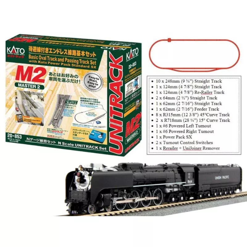 Kato N Scale Union Pacific 4-8-4 FEF 844 Starter Set