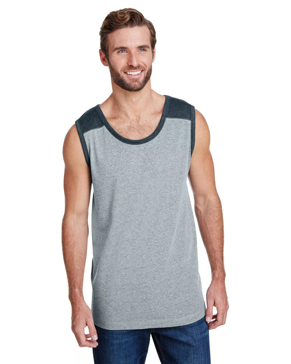 LAT 6919 Men’s Contrast Back Tank
