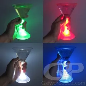 Light Up LED Martini Glasses - Single Colors