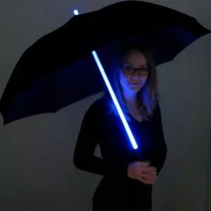 Light Up Umbrella with Blue LED Stem