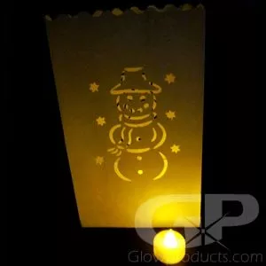 Luminary Bags with Tea Lights - Snowman
