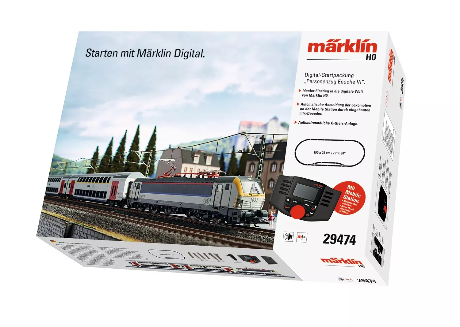 Marklin 29474 - EuroSprinter Passenger Train Digital Starter Set