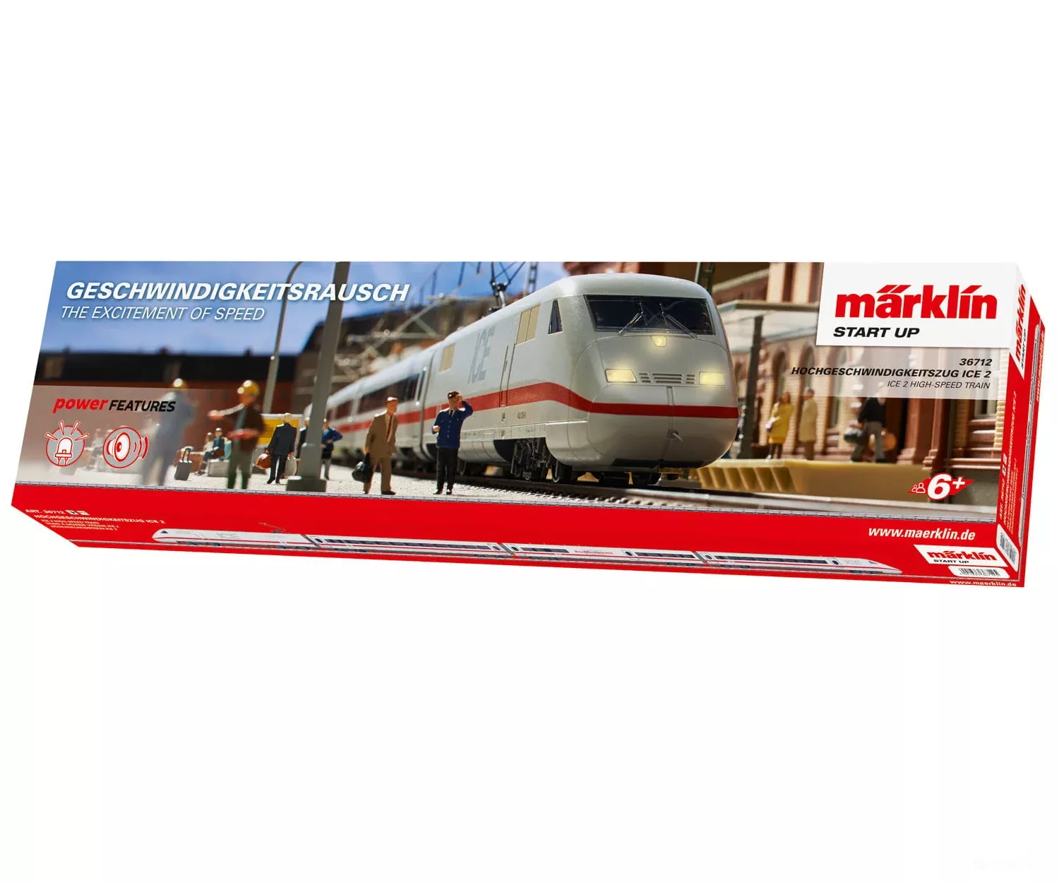 Marklin 36712 HO DB AG Märklin Start up – ICE 2 Class 402 Powered Rail Car Train MFX Digital Sound