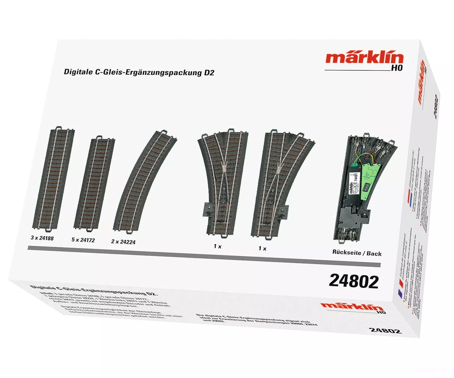 Marklin HO 24802 Digital C Track D2 Extension Set
