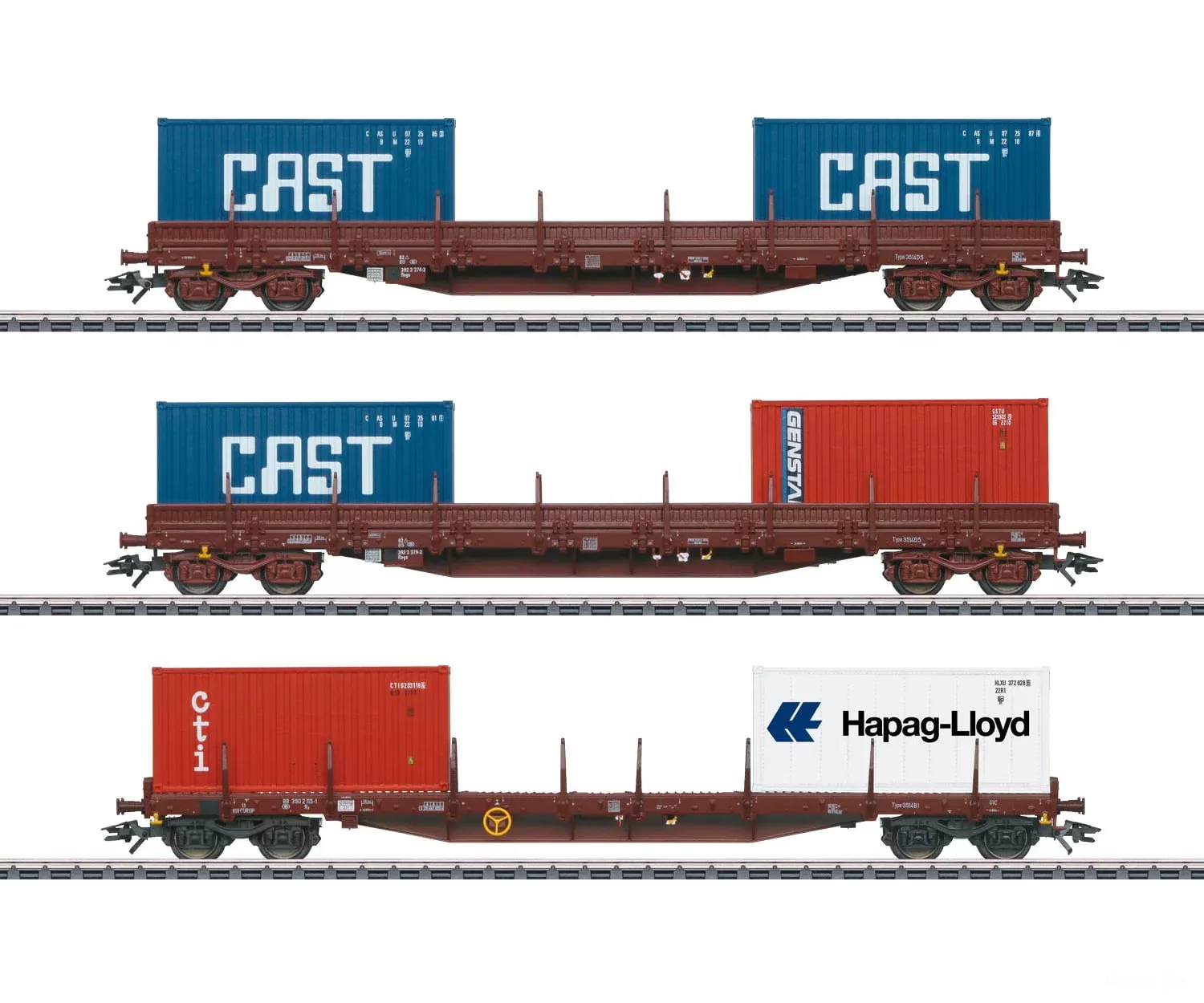 Marklin HO 47119 SNCB Container Car Set
