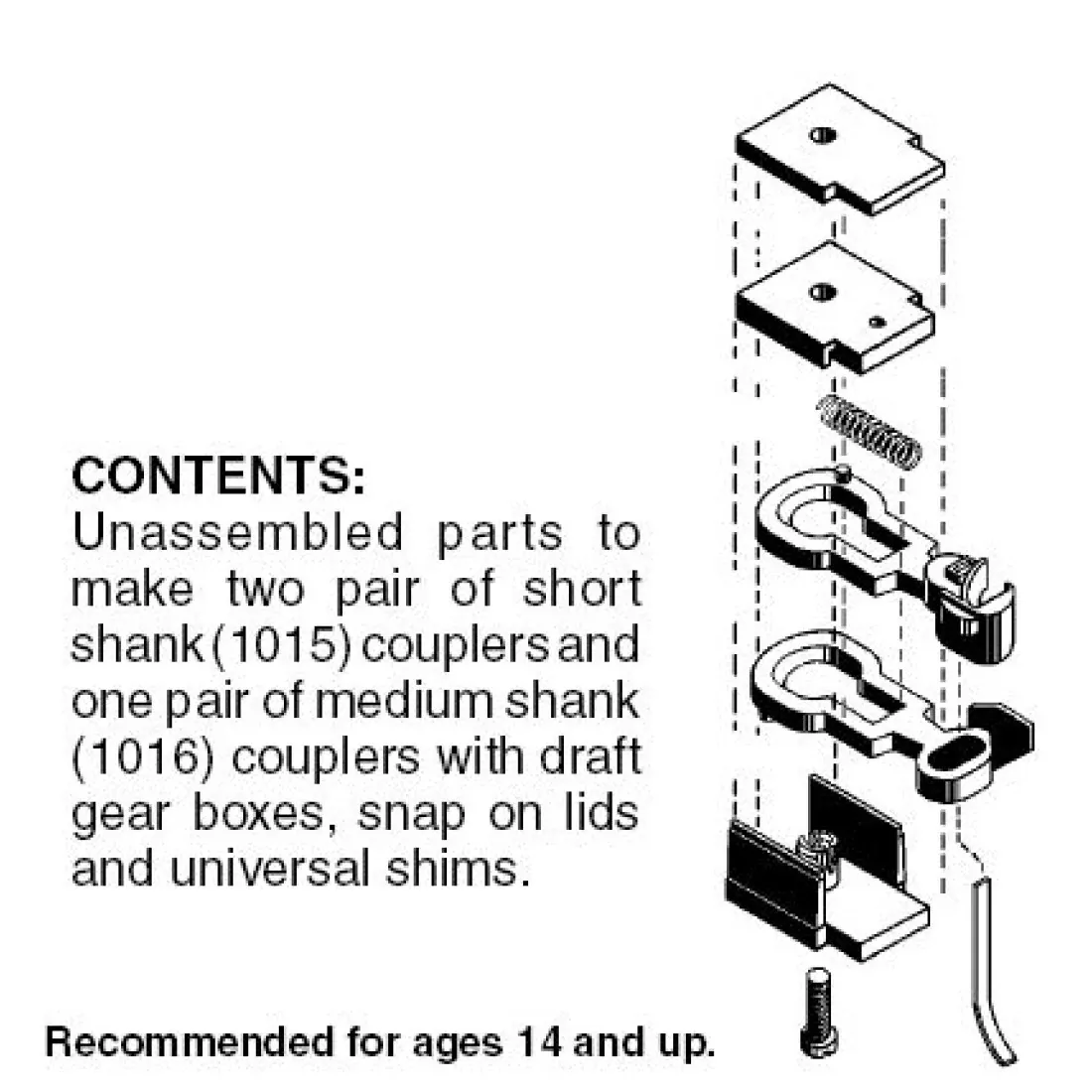 Micro Trains N-Scale RDA body mt coupler 1015/1016