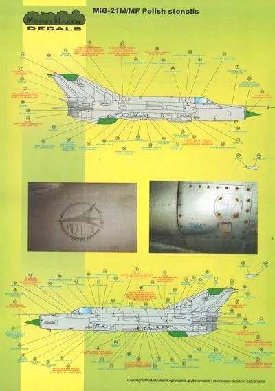 Model Maker D72020 1:72 MiG-21PFM/M/MF/bis/UM Polish Stencils