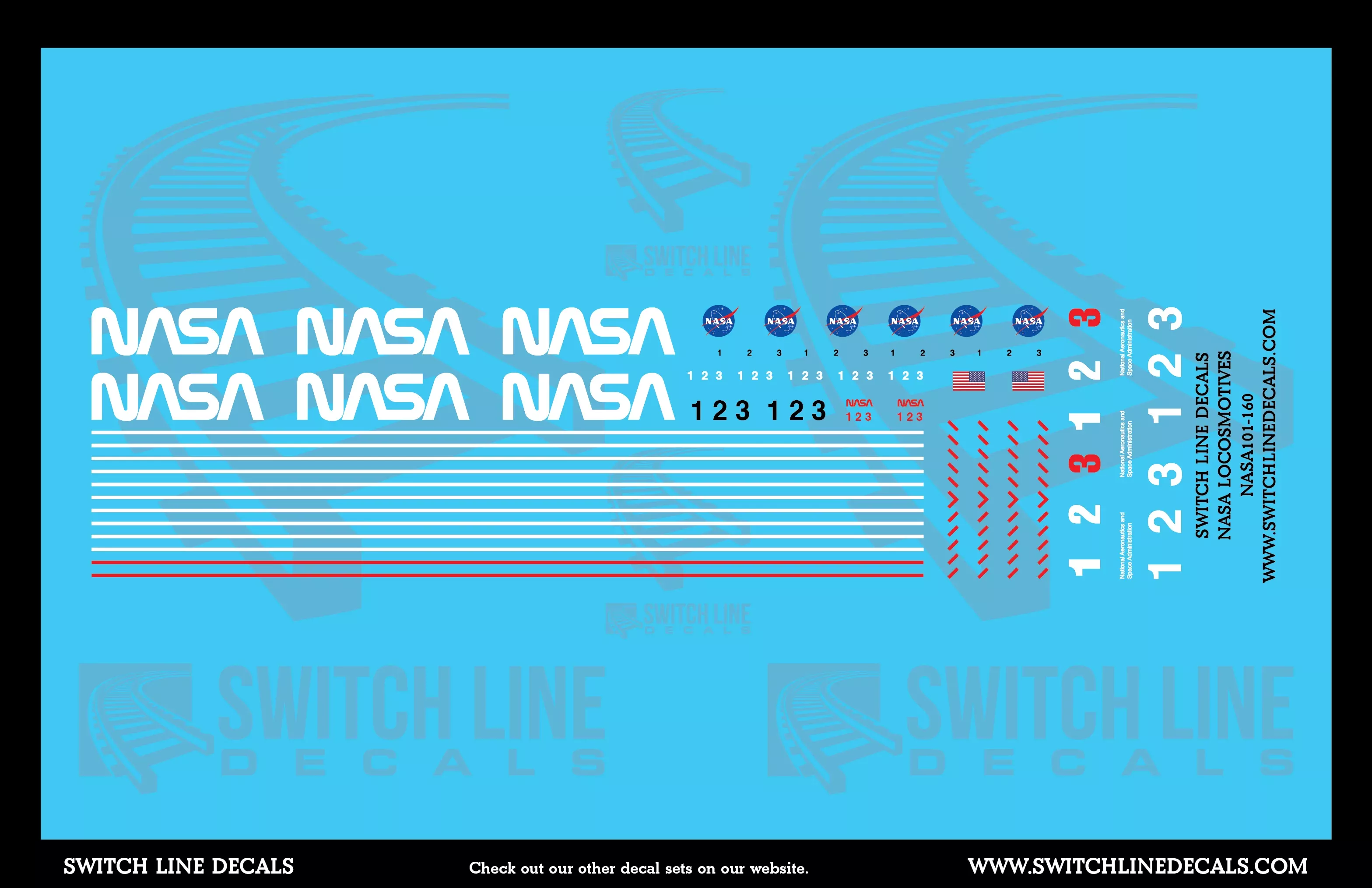 N Scale NASA Locomotives Decal Set
