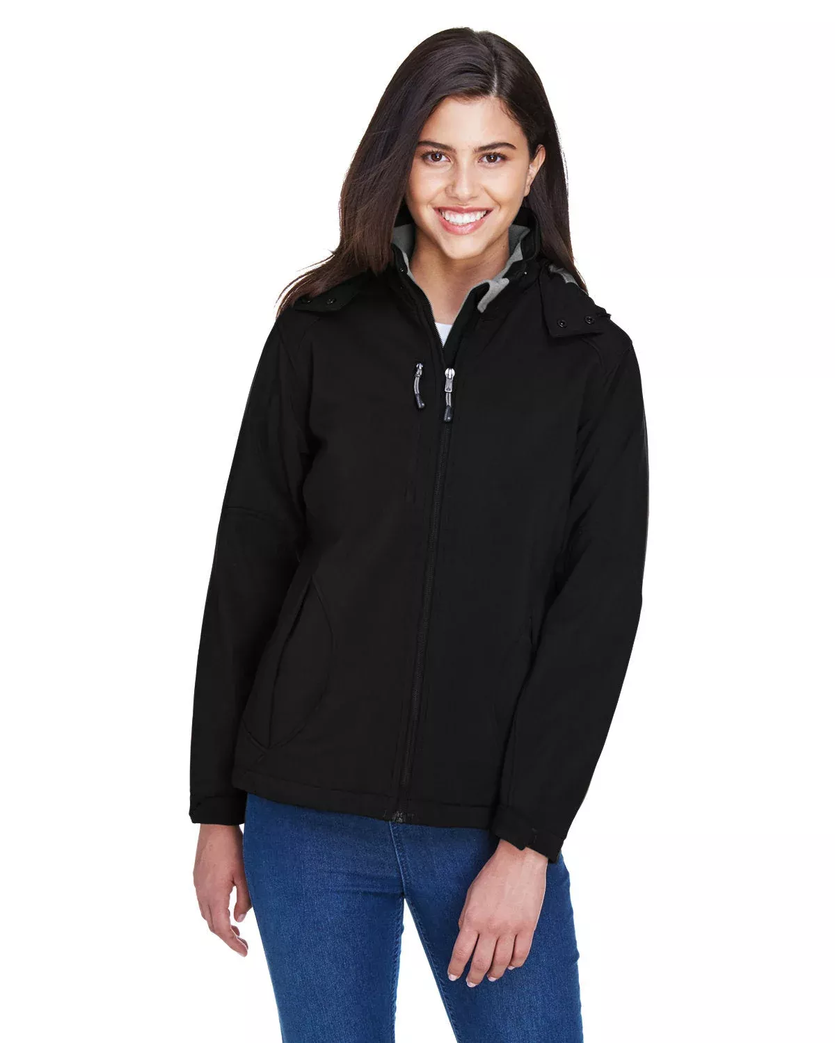 North End 78080 Ladies’ Glacier Insulated Three-Layer Fleece Bonded Soft Shell Jacket with Detachable Hood