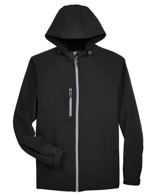 North End 88166 Men’s Prospect Two-Layer Fleece Bonded Soft Shell Hooded Jacket