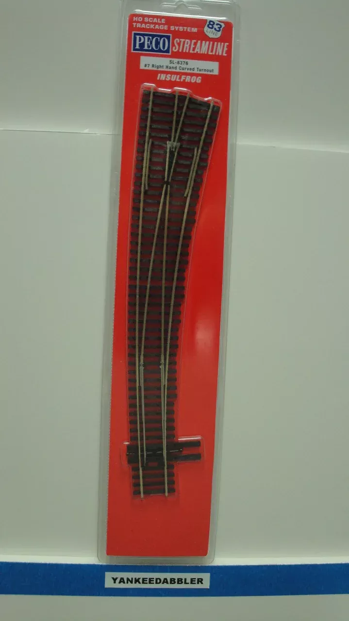 Peco SL-8376 HO Code 83 #7 Right-Hand Curved Insulfrog Turnout HO Scale