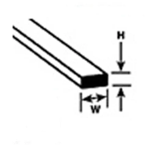 Plastruct 90641 STS-2 5pk STYRENE STRIP .020