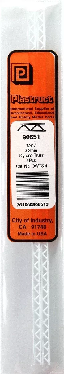 Plastruct 90651 OWTS-4 Styrene Open Web Truss, Warren Style 2 (2)