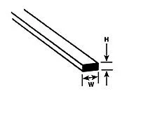 Plastruct Model Parts 90779 MS-1025 Rectangle Strip, .100x.250