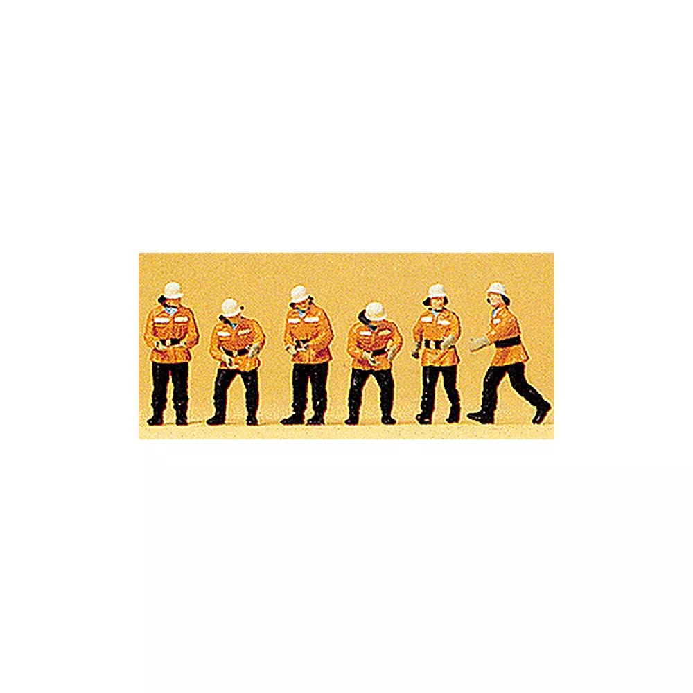 Preiser 10242 HO Scale Firemen -- In Action pkg(6)
